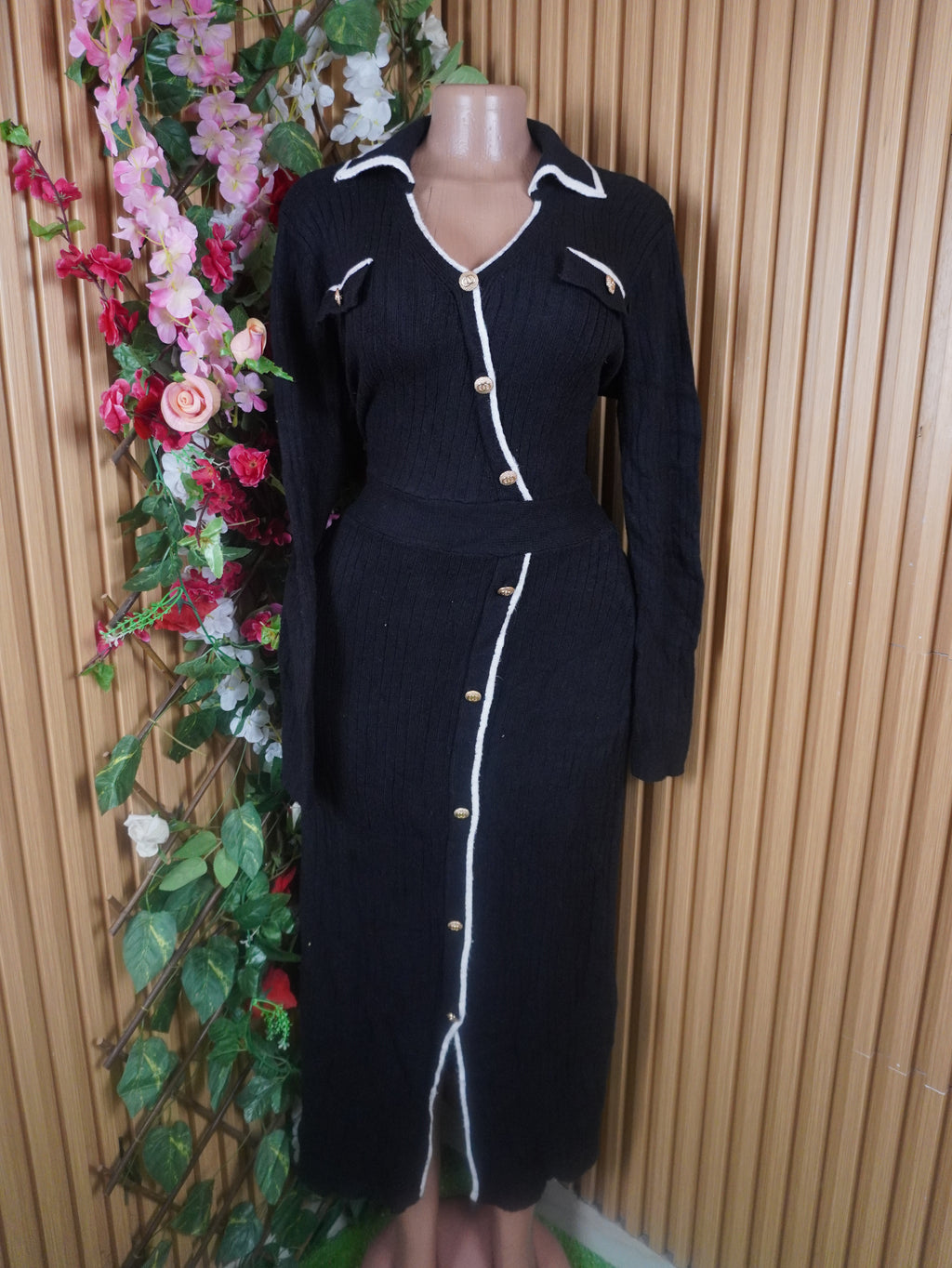 Robe moulante longue manches longues décolletéé-XXL