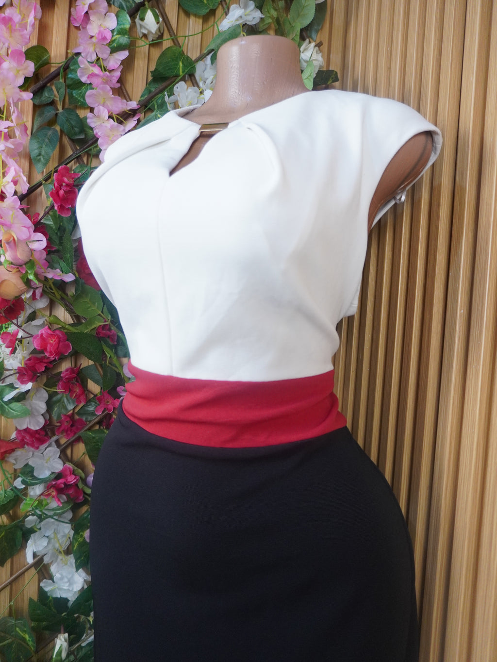 Robe droite sans manches impriméedeux temps-L