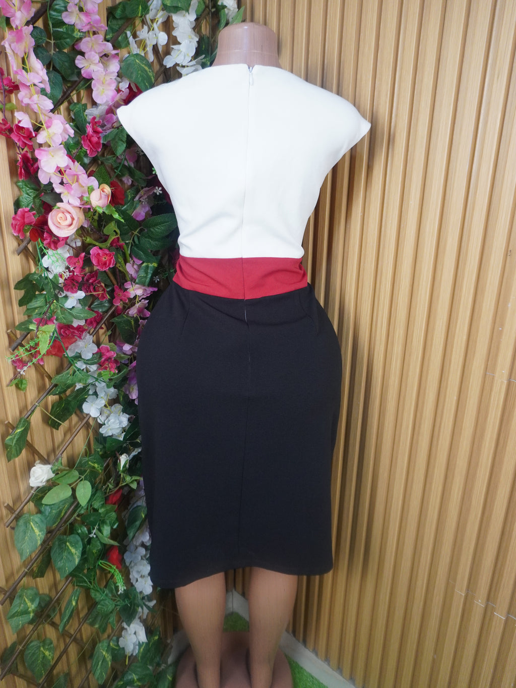 Robe droite sans manches impriméedeux temps-L