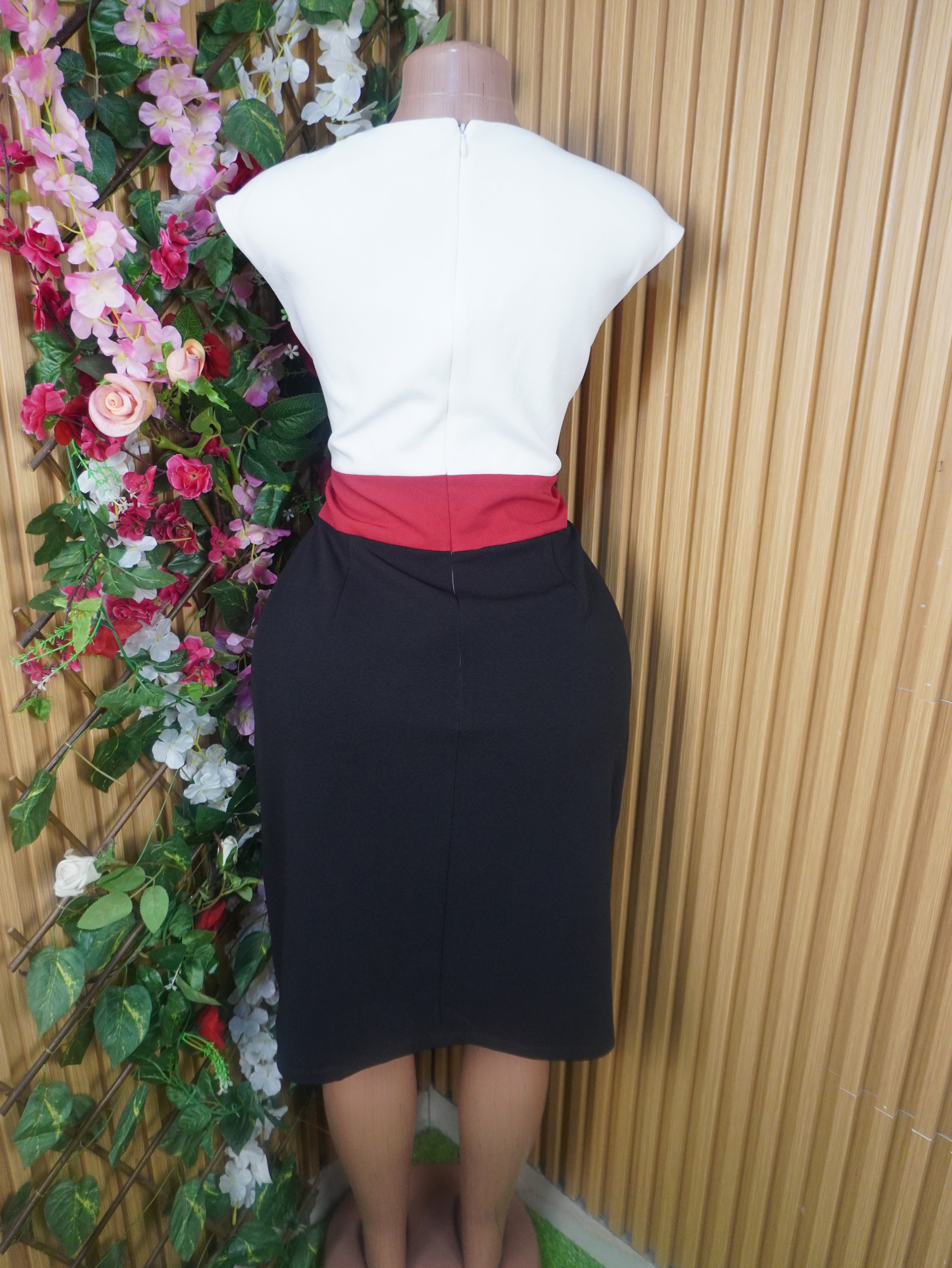 Robe droite sans manches impriméedeux temps-L