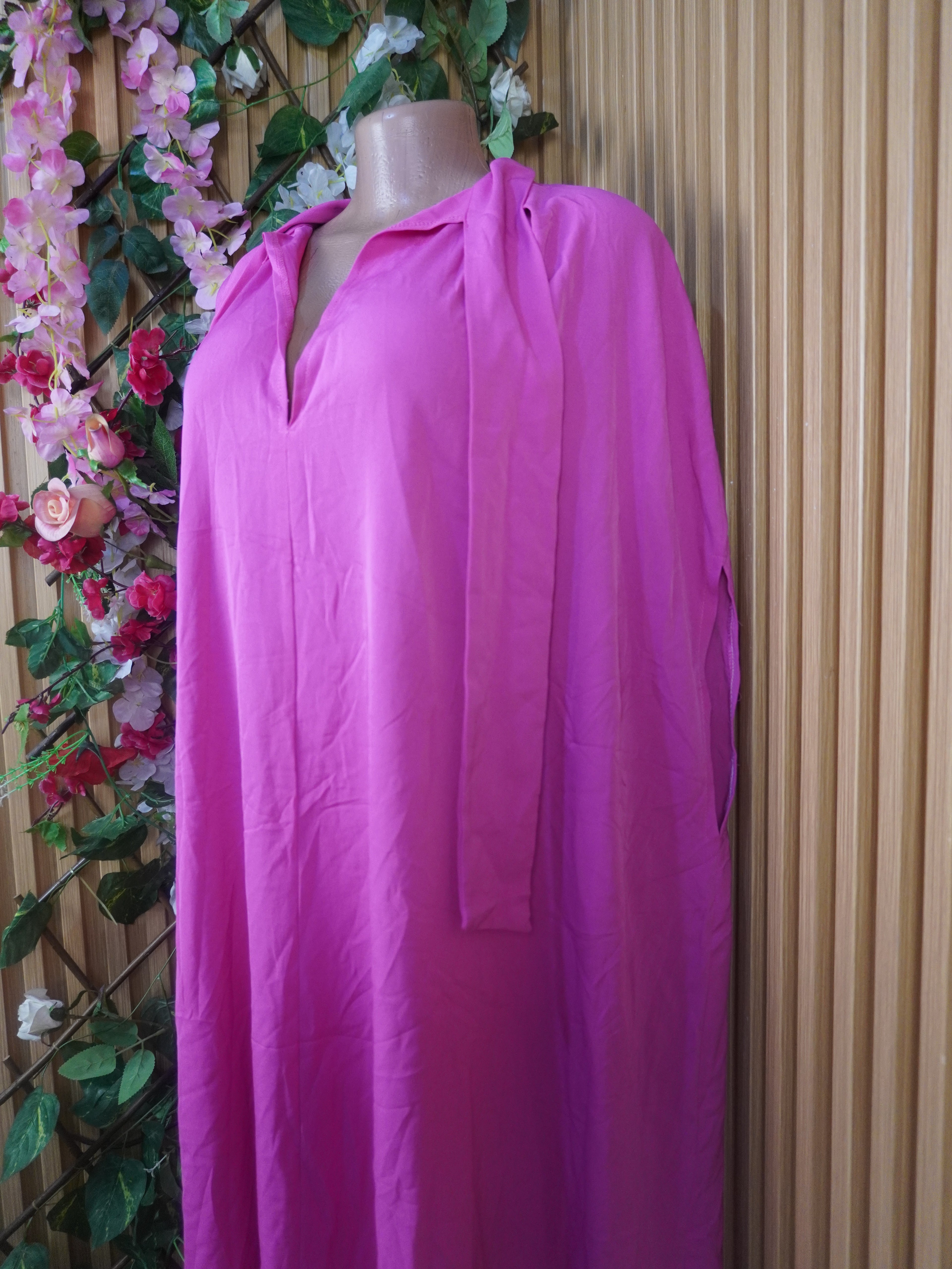 Robe evasée longue manches longues déxolletée-XXL