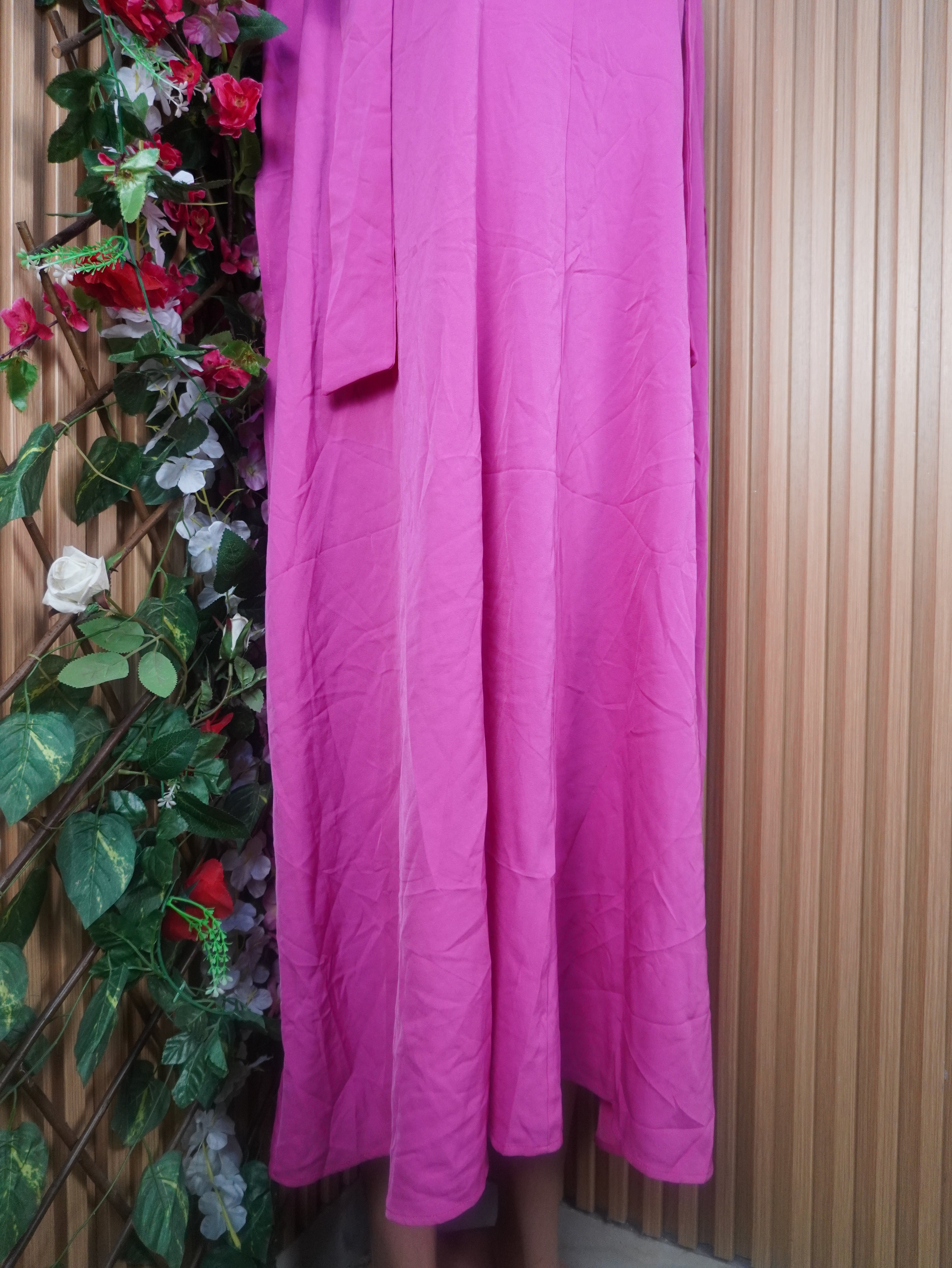 Robe evasée longue manches longues déxolletée-XXL