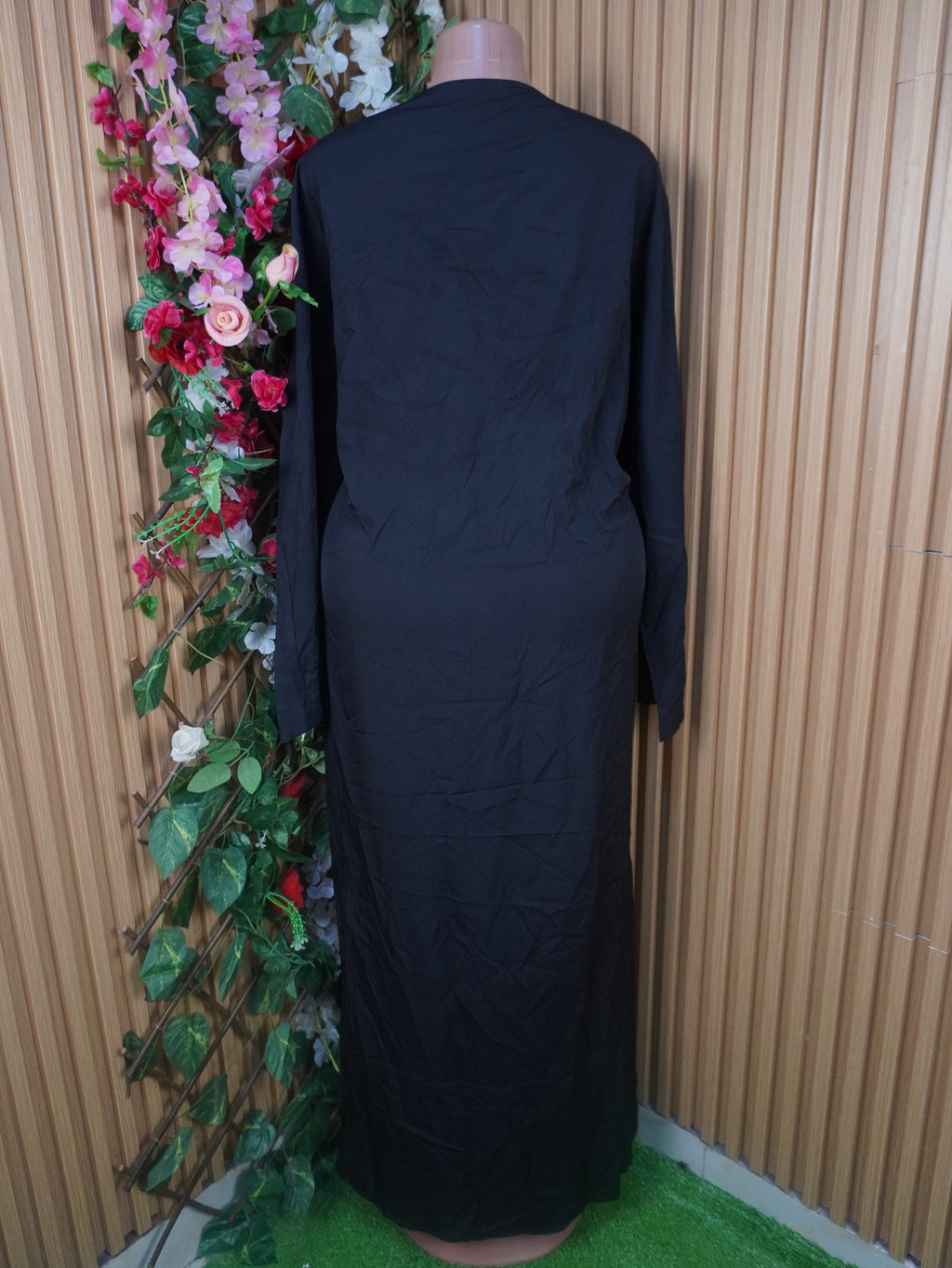Robe droite longue manches longues avec boutons-XL