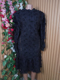 Robe moulante longues manches motif bretelle-XL