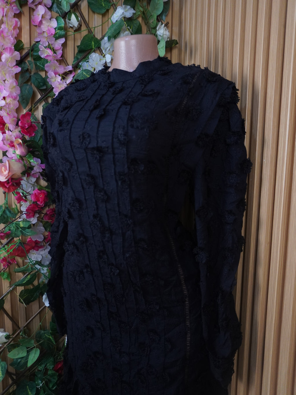 Robe moulante longues manches motif bretelle-XL