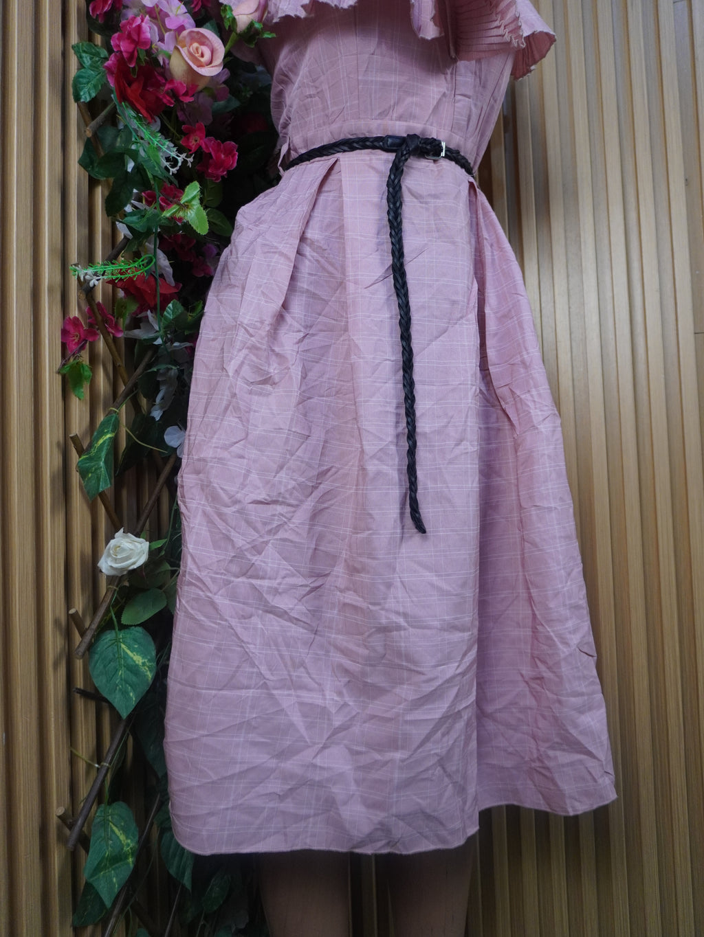 Robe évasée sans manches décolletée-S