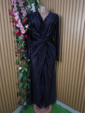 Robe soiree long manche colle en v - M