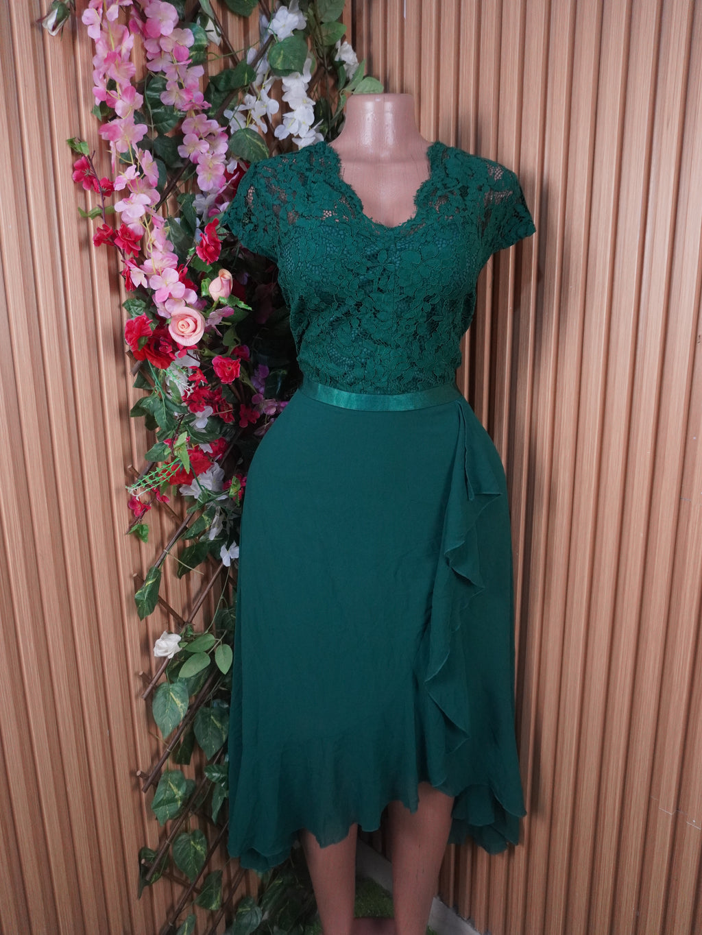 Robe évasée manches courtes décolletée-XXL