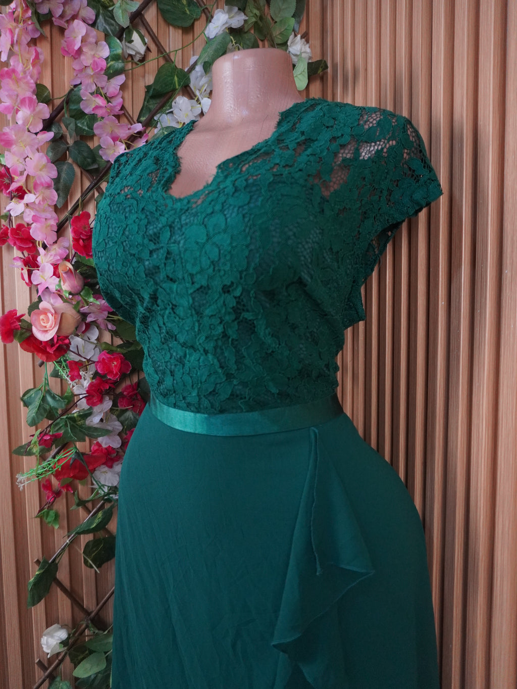 Robe évasée manches courtes décolletée-XXL