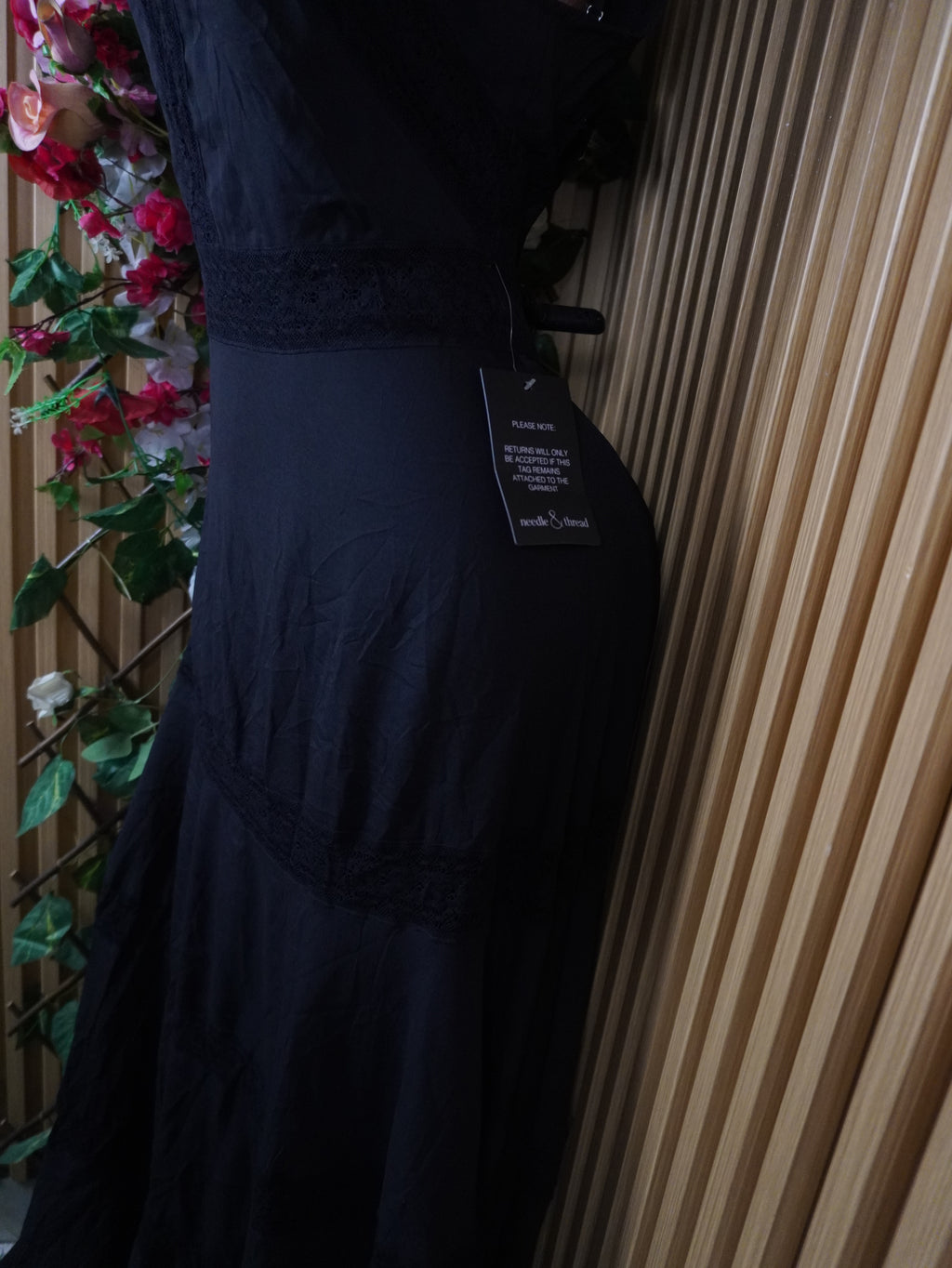 Robe évasée longue sans manches décolletée-L