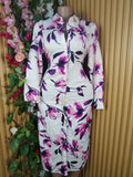 Robe evasée manches longues imprmée fleurie-M