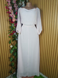 Robe évasée longue manches longues décolletée-XL