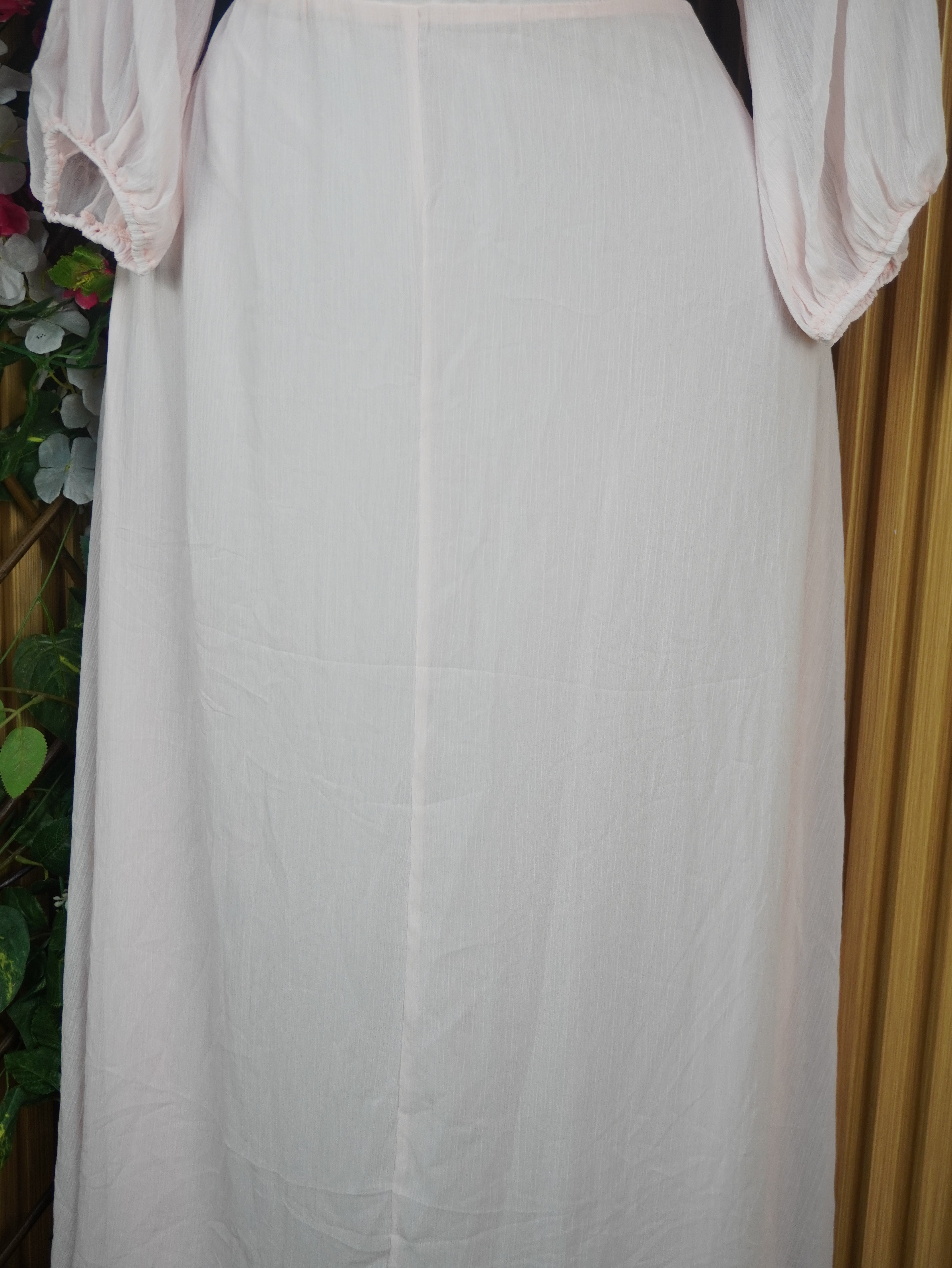 Robe évasée longue manches longues décolletée-XL