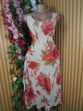 Robe elegante sans manches imprimée fleurie-L