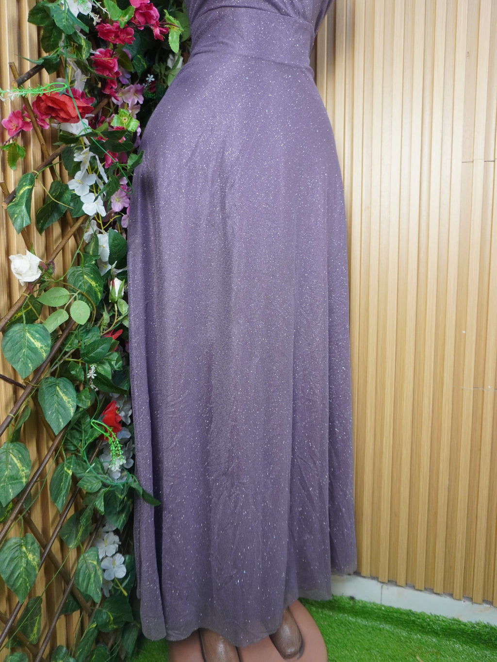 Robe évasée longue sans manches décolletée-L