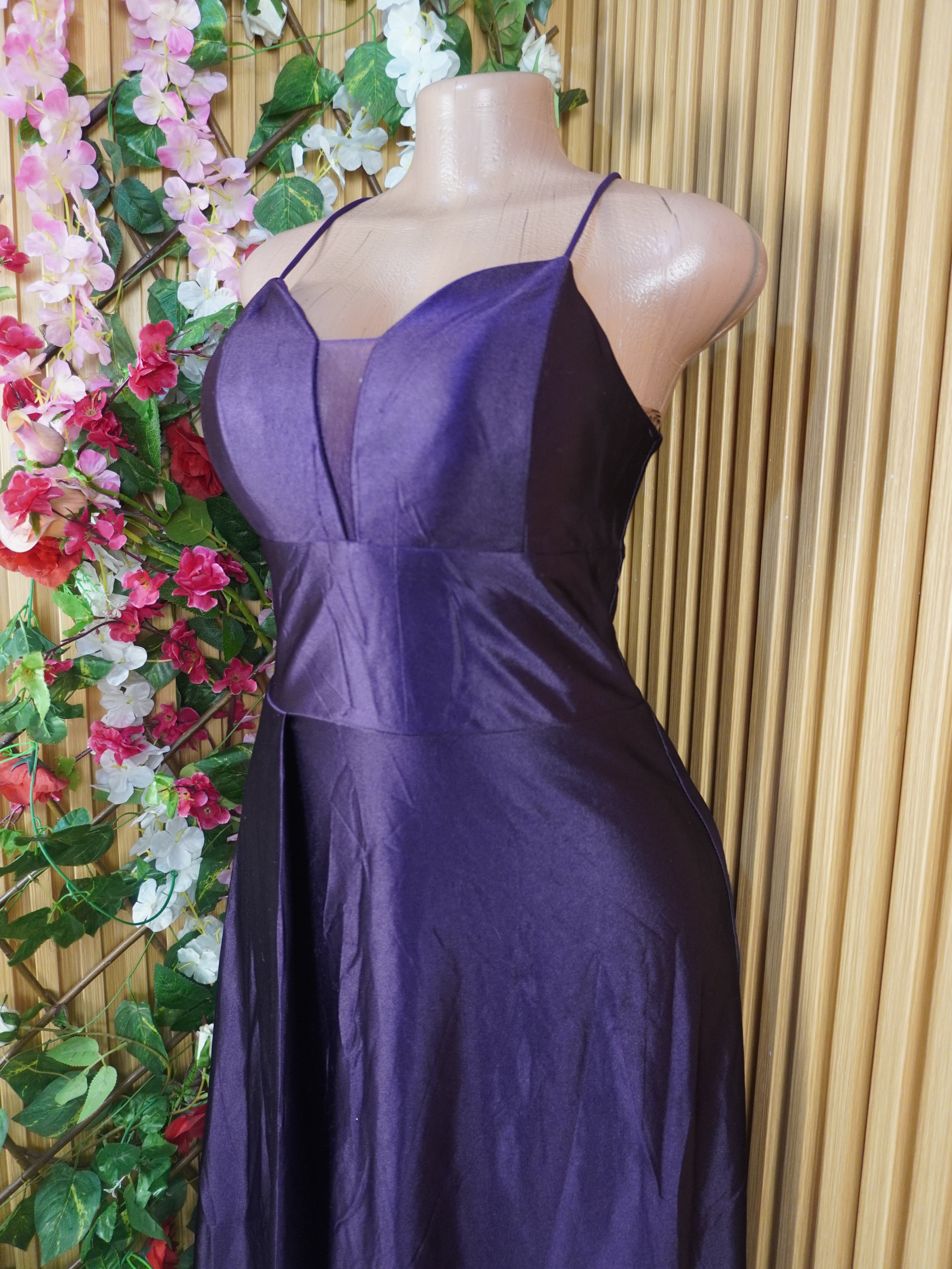 Robe soirée évasée longue à fines bretelles-XL