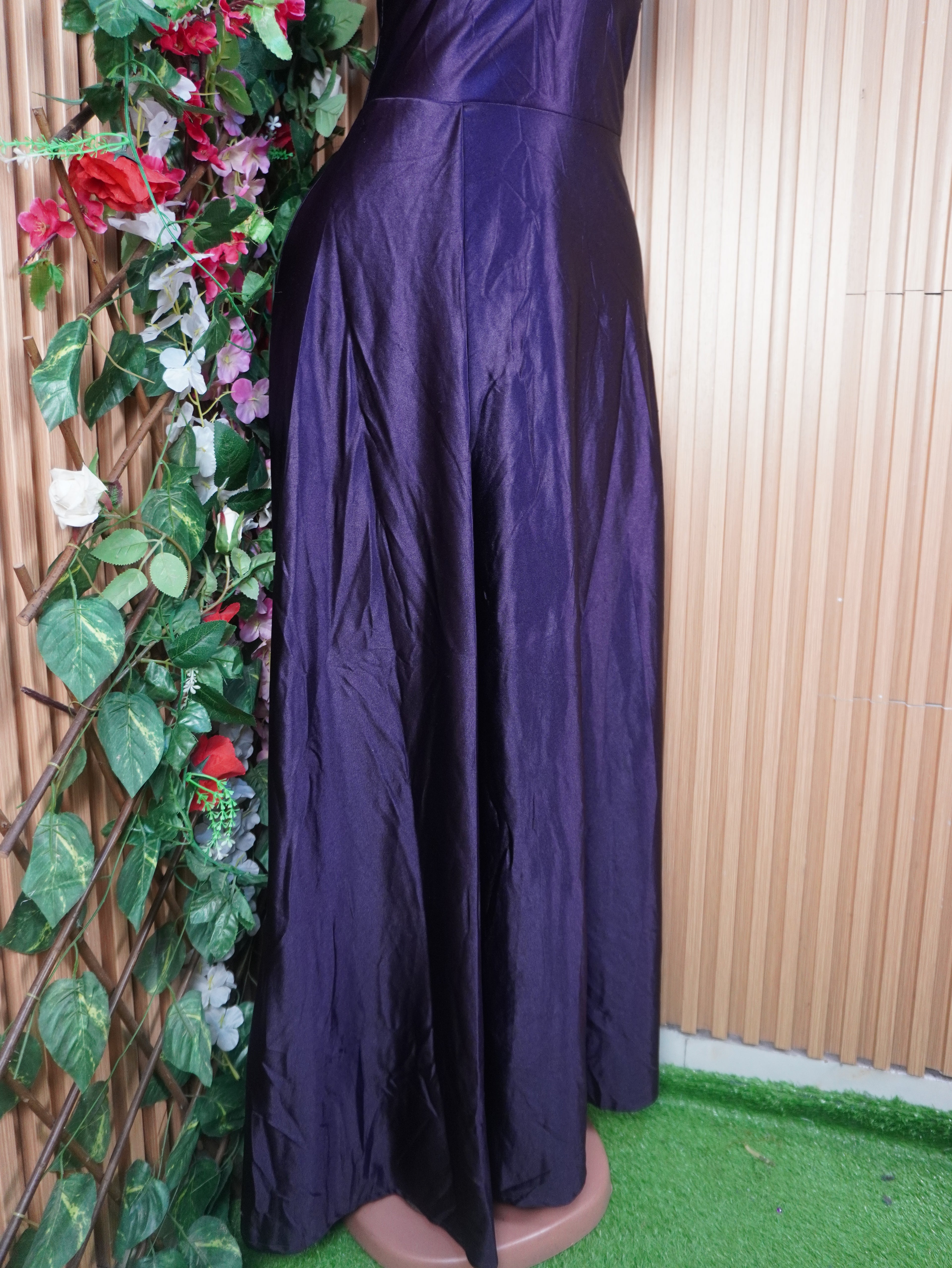 Robe soirée évasée longue à fines bretelles-XL