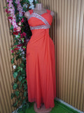 Robe soirée stylée  longue sans manches décolletée-M