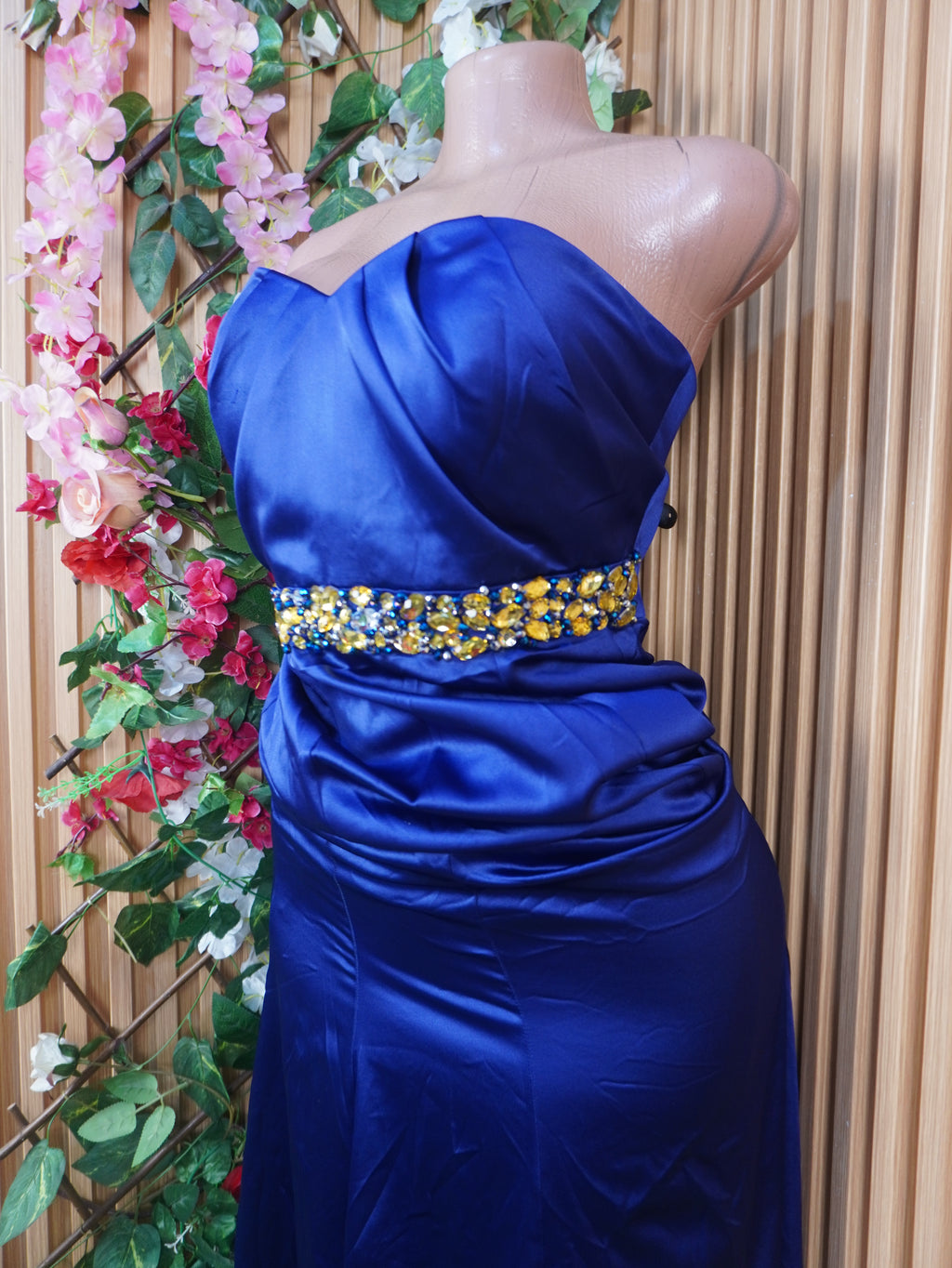 Robe soirée moulante  longue sans manches bustier-S