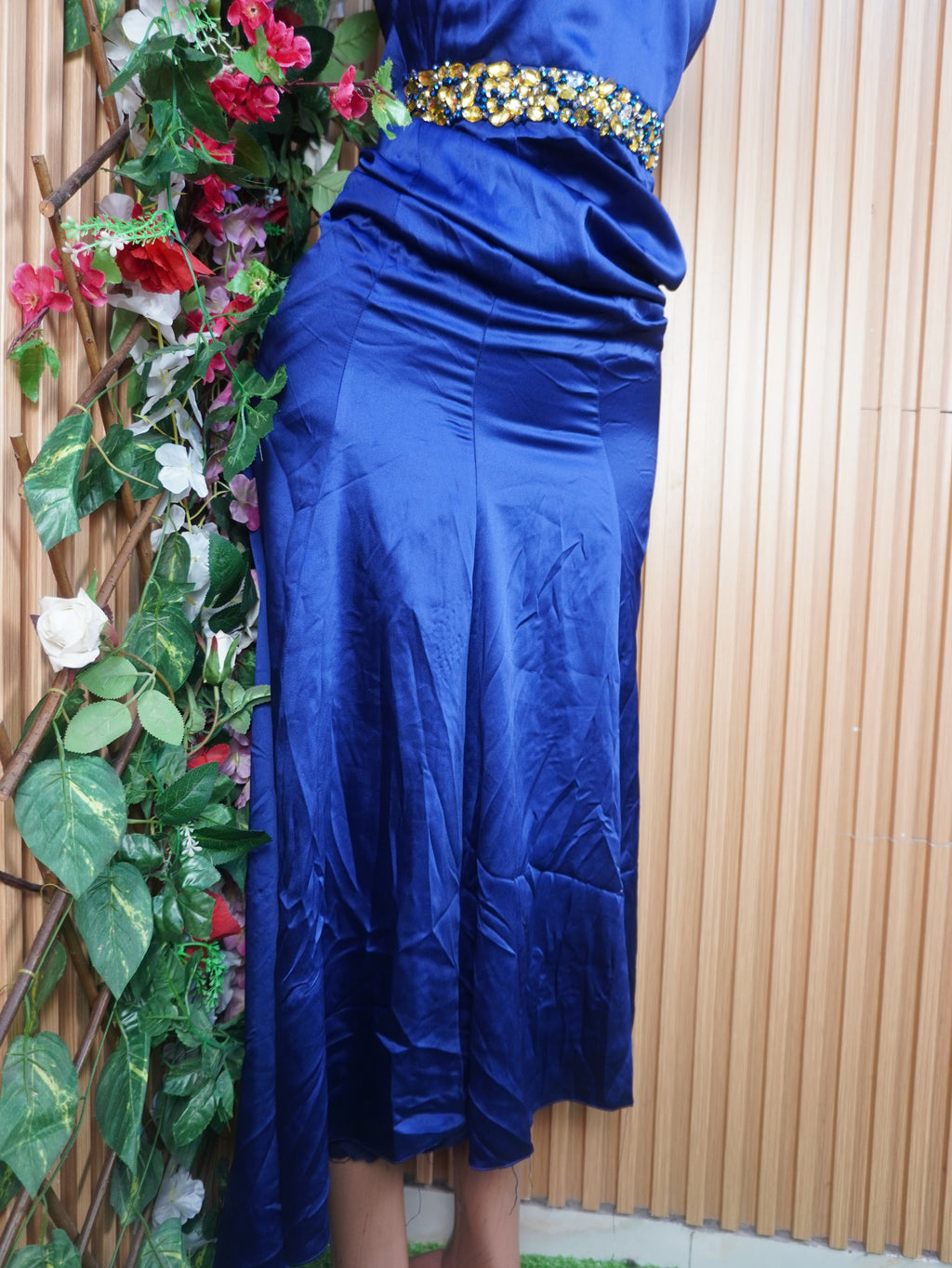 Robe soirée moulante  longue sans manches bustier-S