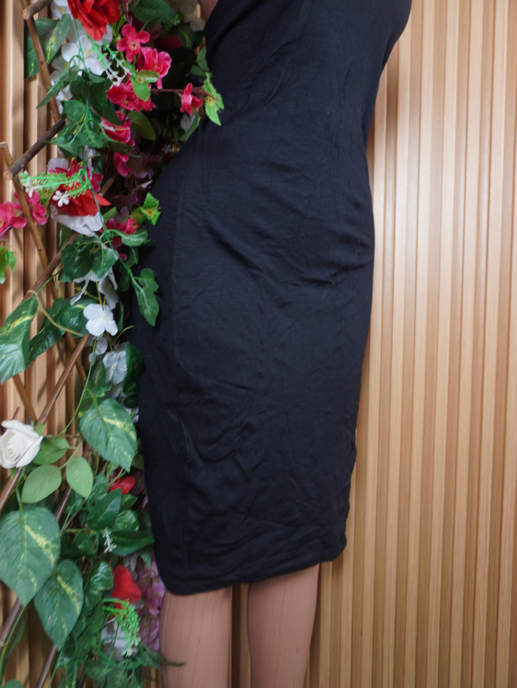 Robe moulante sans manches col mao-XL