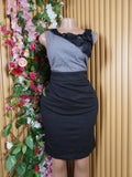 Robe moulante sans manches motif deux temps-M