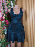 Robe evasée stylée sans manches décolletée-M