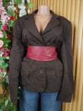 Veste blazer pour femme col chemise à deux boutons-XXL