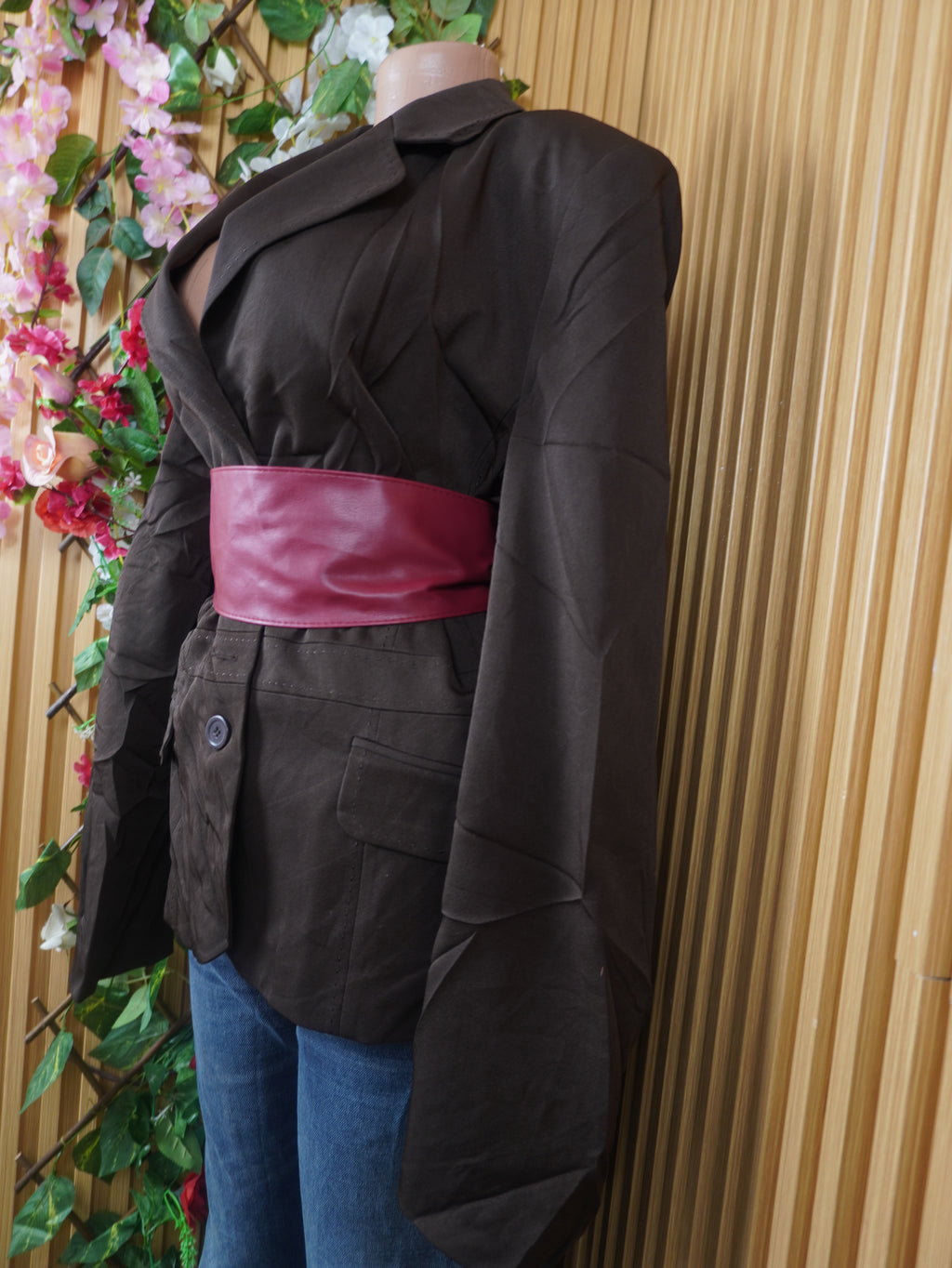 Veste blazer pour femme col chemise à deux boutons-XXL