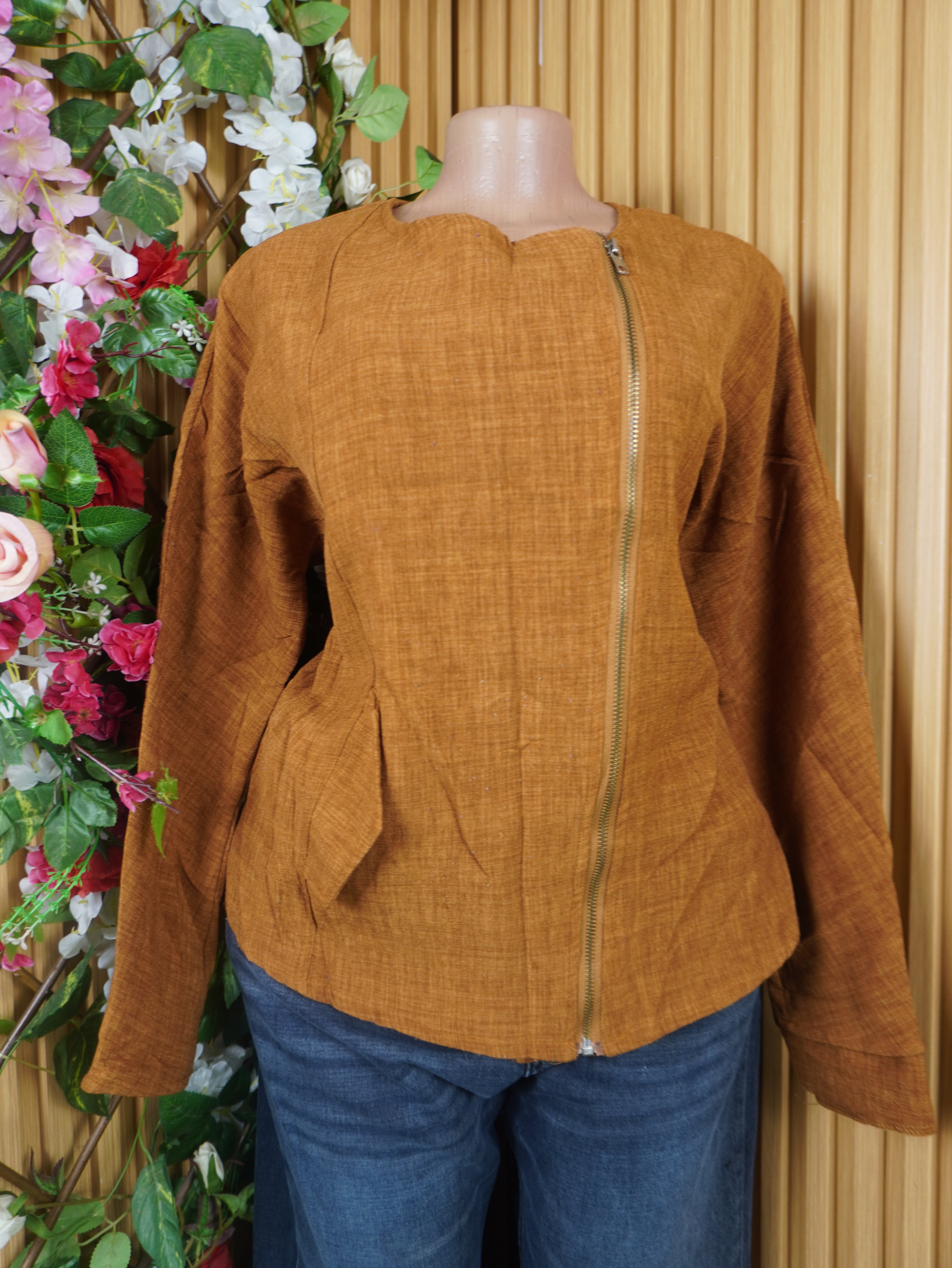 Veste blazer pour femme manches longues avec tirette-XL