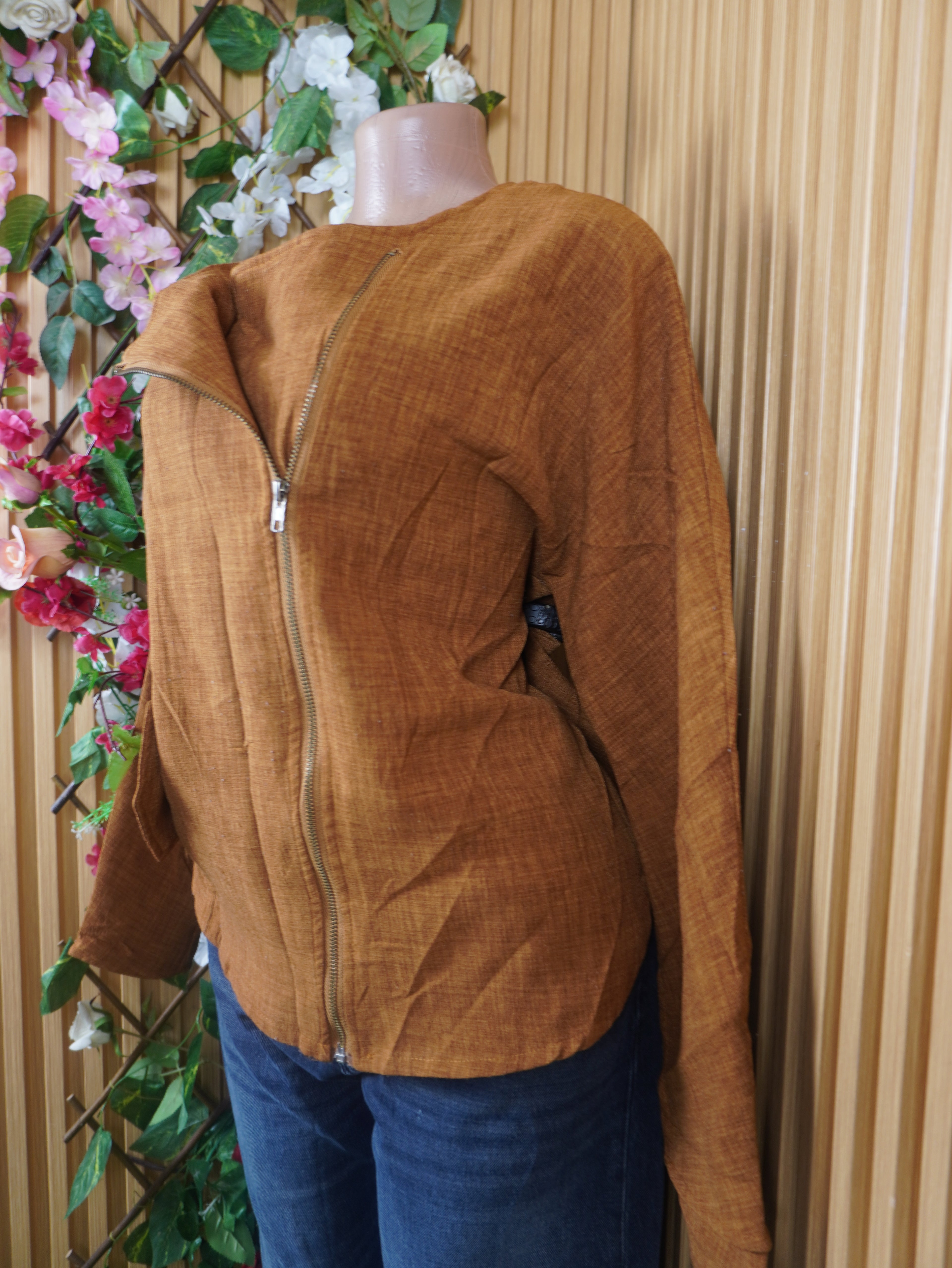 Veste blazer pour femme manches longues avec tirette-XL