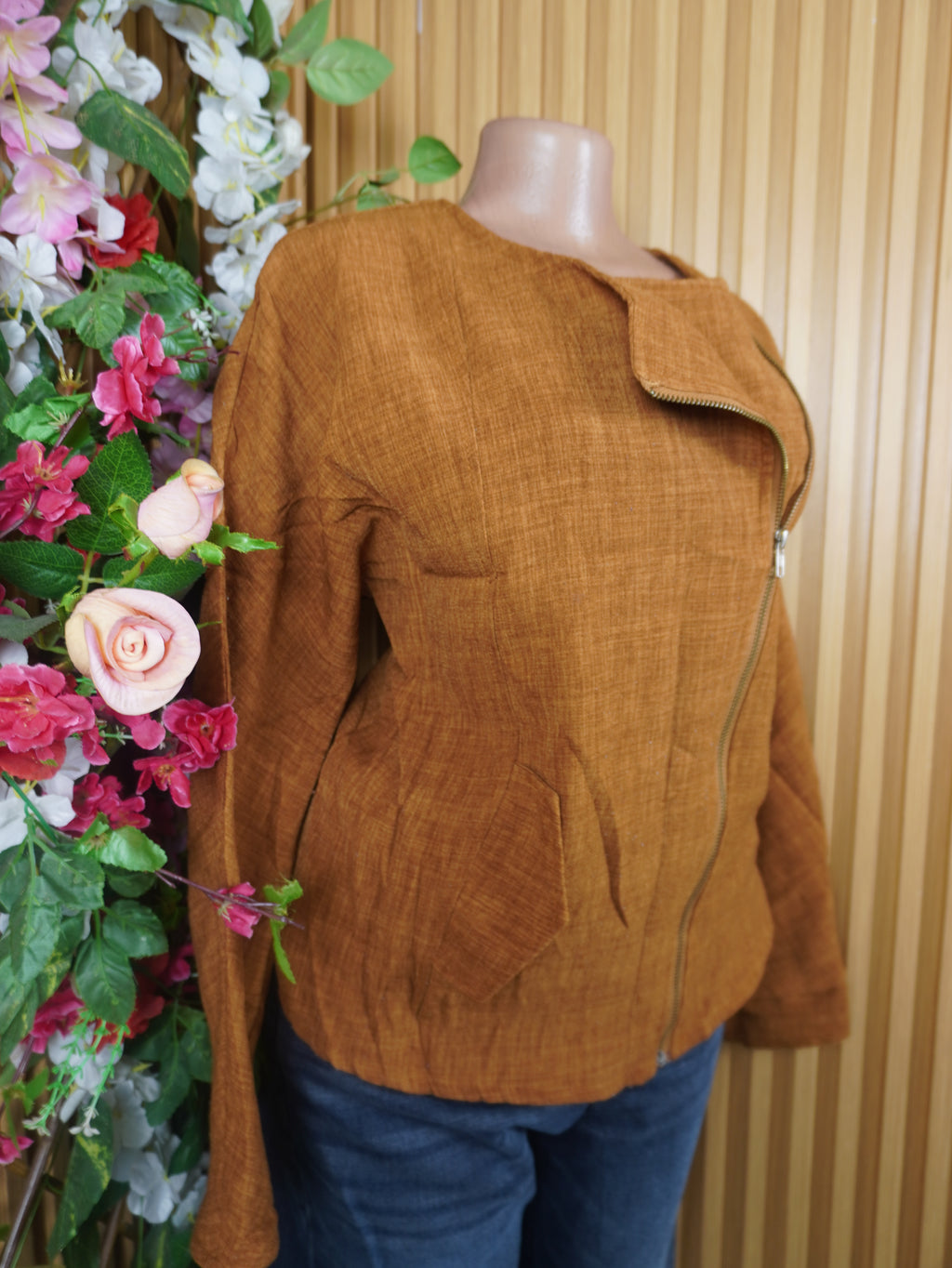 Veste blazer pour femme manches longues avec tirette-XL