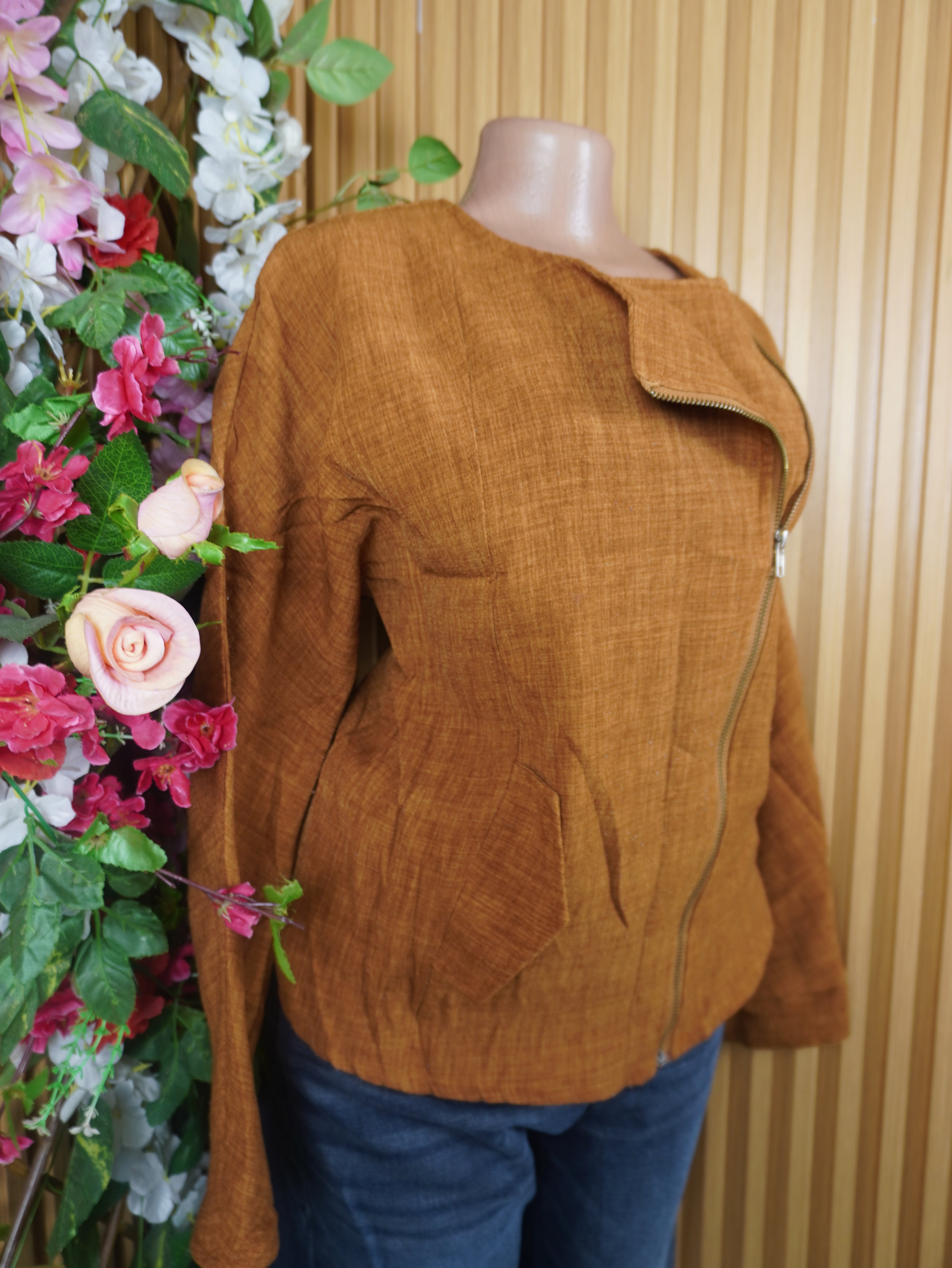 Veste blazer pour femme manches longues avec tirette-XL