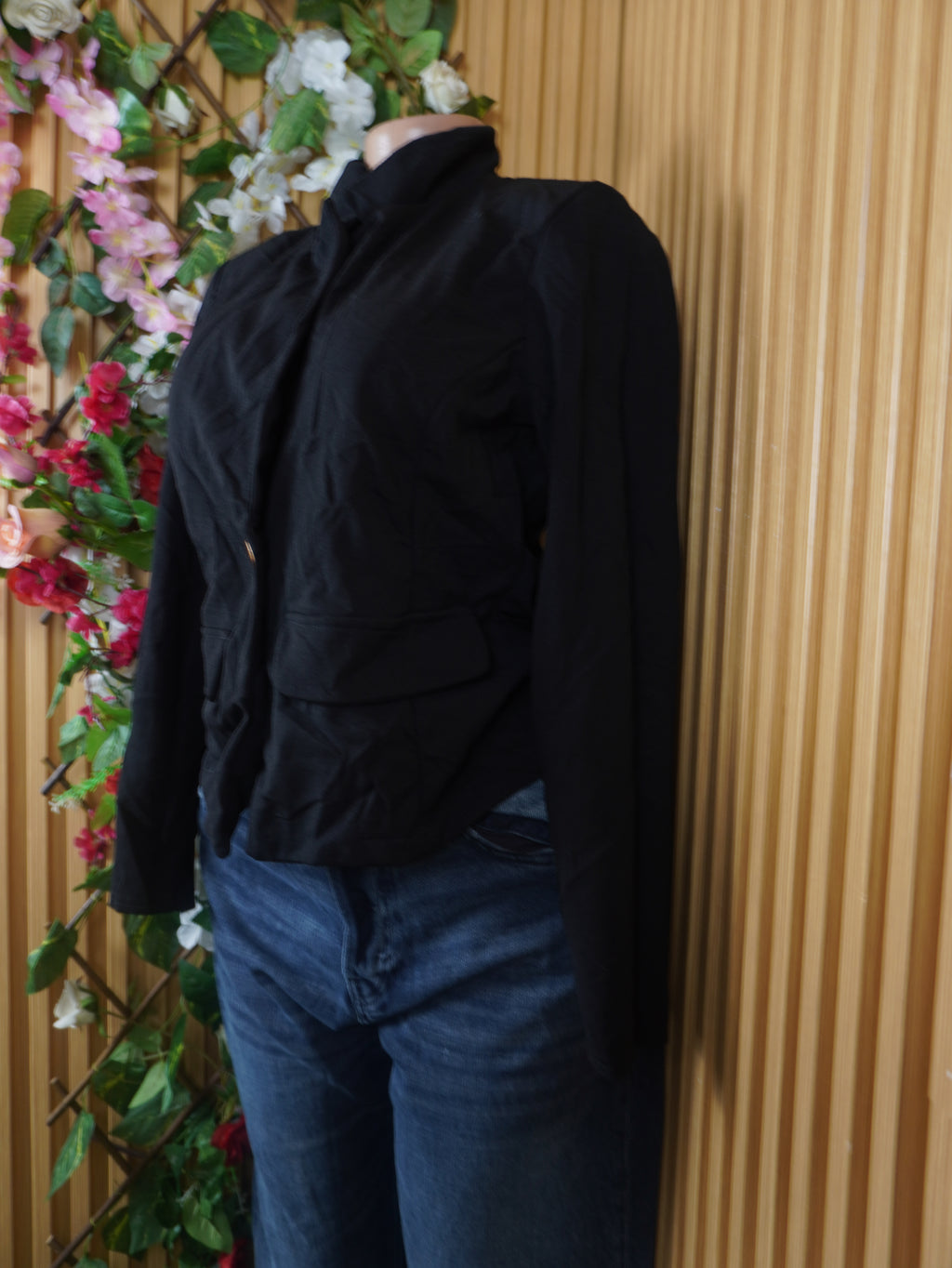 Veste blazer pour femme couleur noir one bouton-S