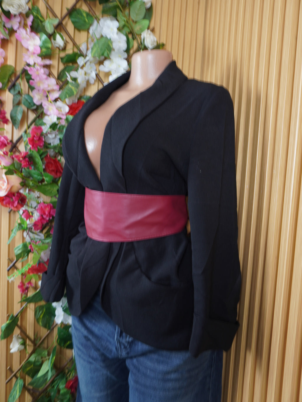 Veste blazer pour femme couleur noir manches longues-L