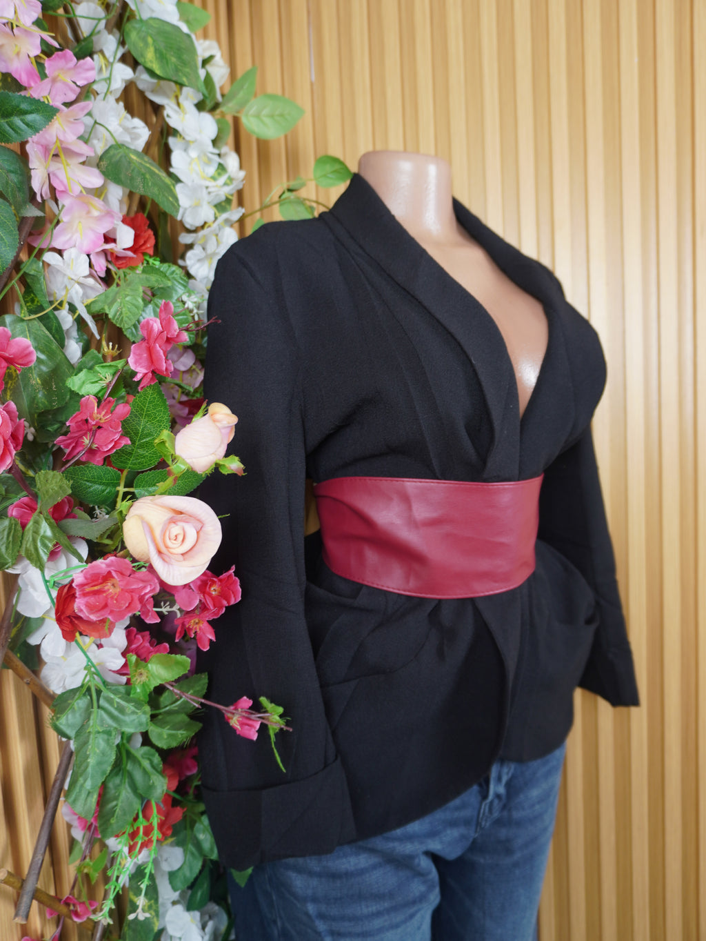 Veste blazer pour femme couleur noir manches longues-L