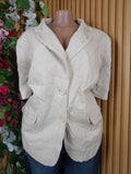 Veste blazer pour femme de couleur beige manches courtes-XXXL