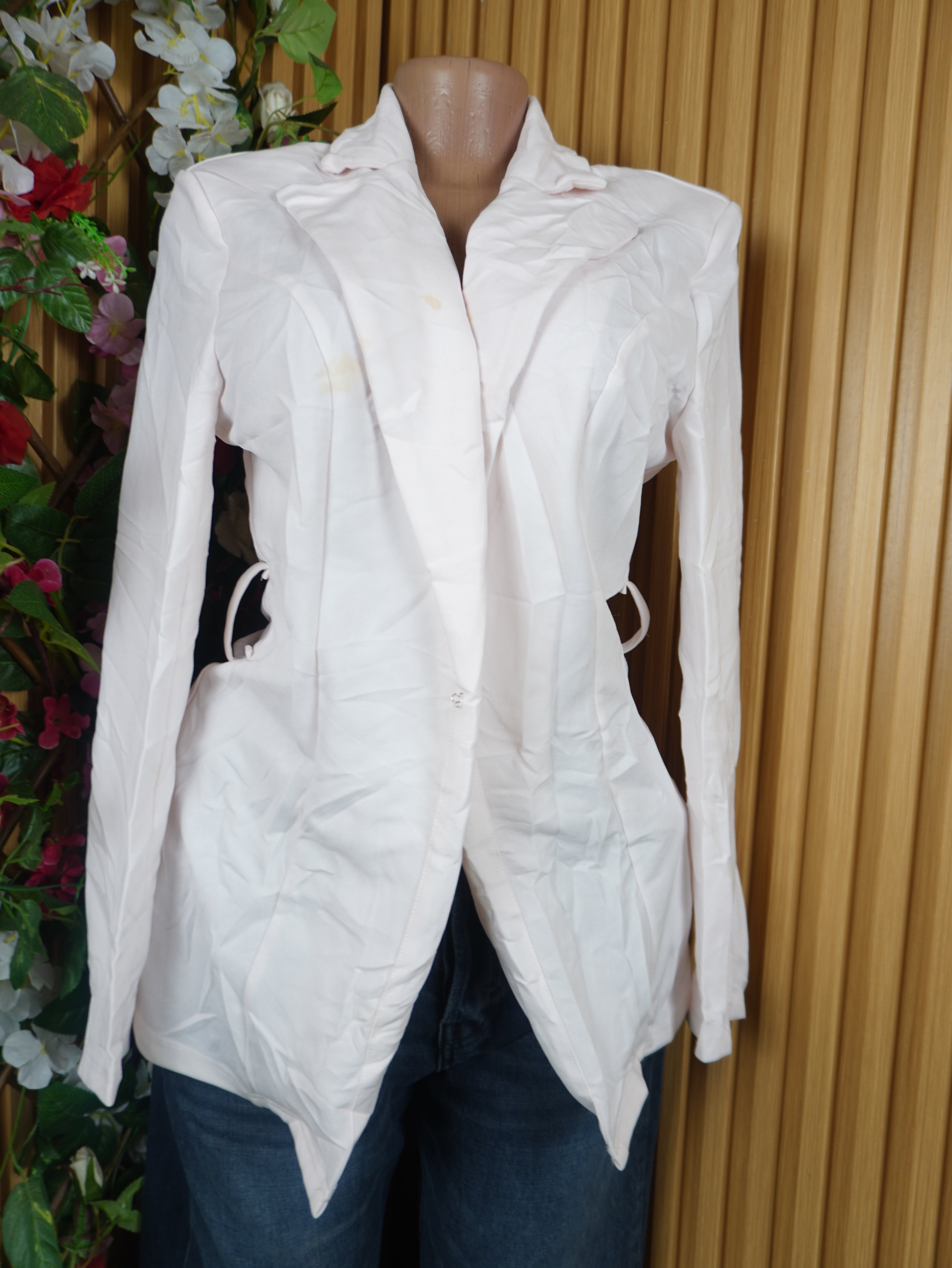 Veste blazer pour femme couleur blanche manches longues-S