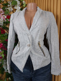 Veste blazer pour femme couleur gris manches longues-L