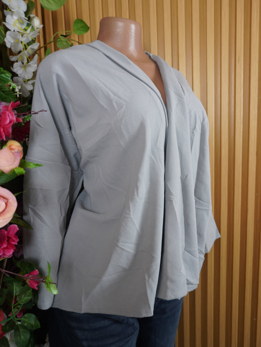 Veste blazer pour femme couleur bleu decolletée-XL