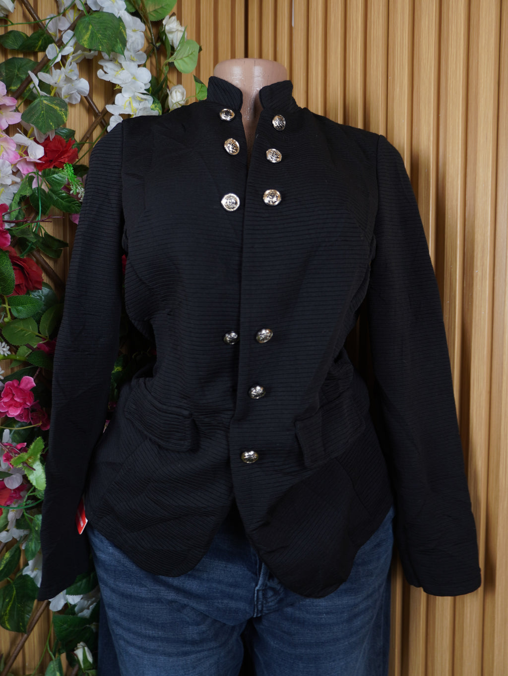 Veste blazer pour femme couleur noir manches longues-M