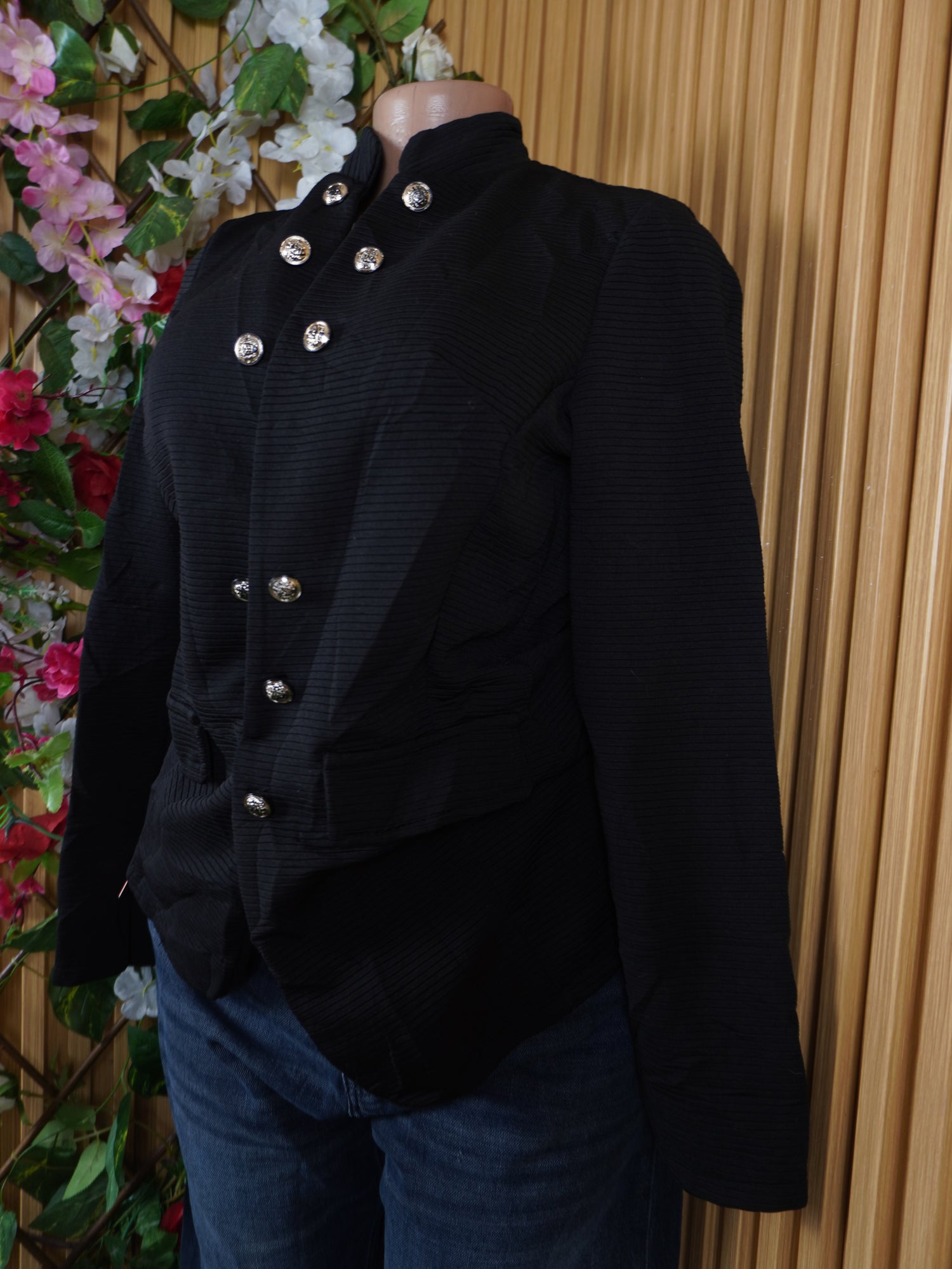Veste blazer pour femme couleur noir manches longues-M