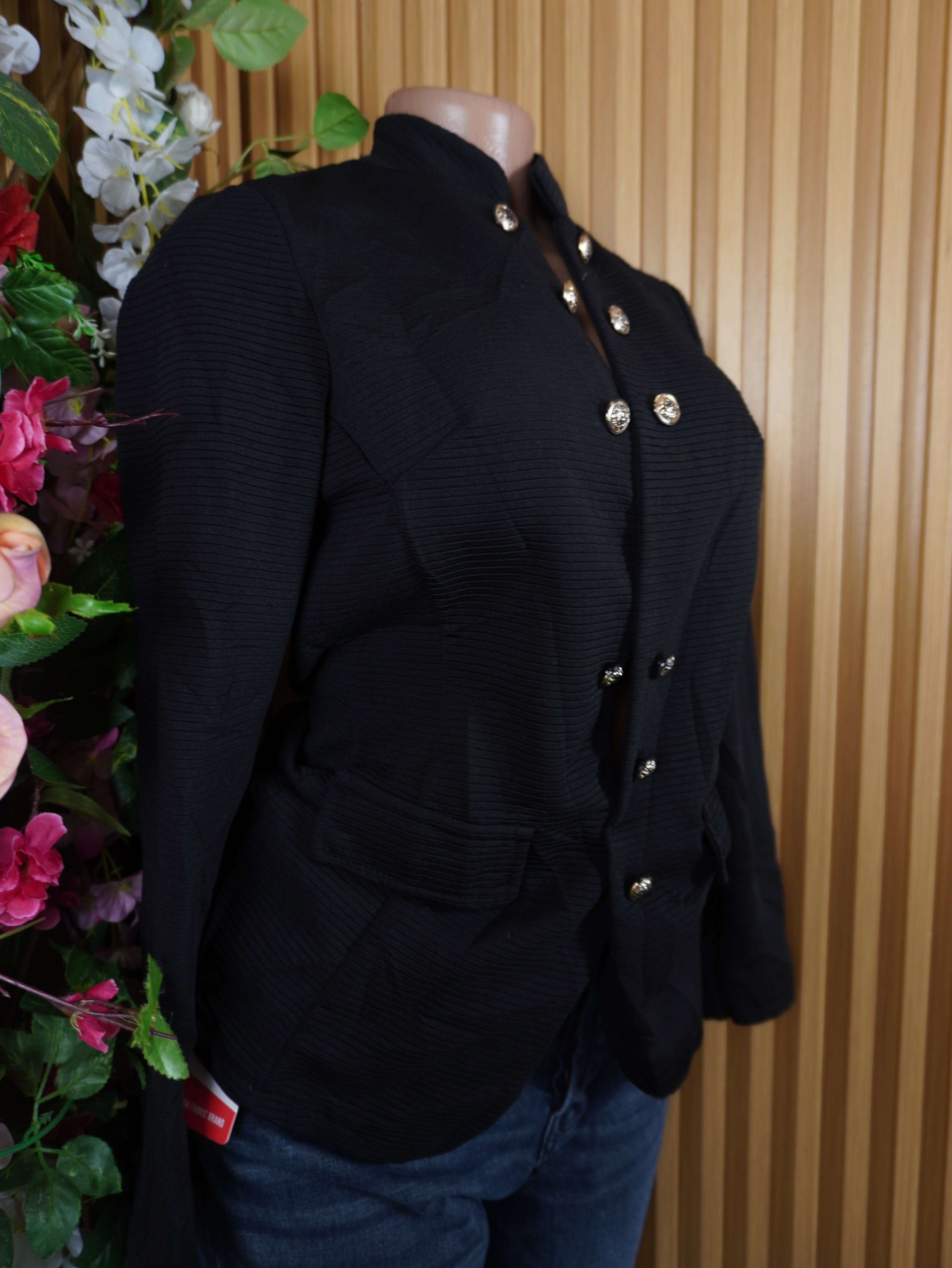Veste blazer pour femme couleur noir manches longues-M