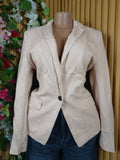Veste blazer pour femme couleur beige one bouton-S