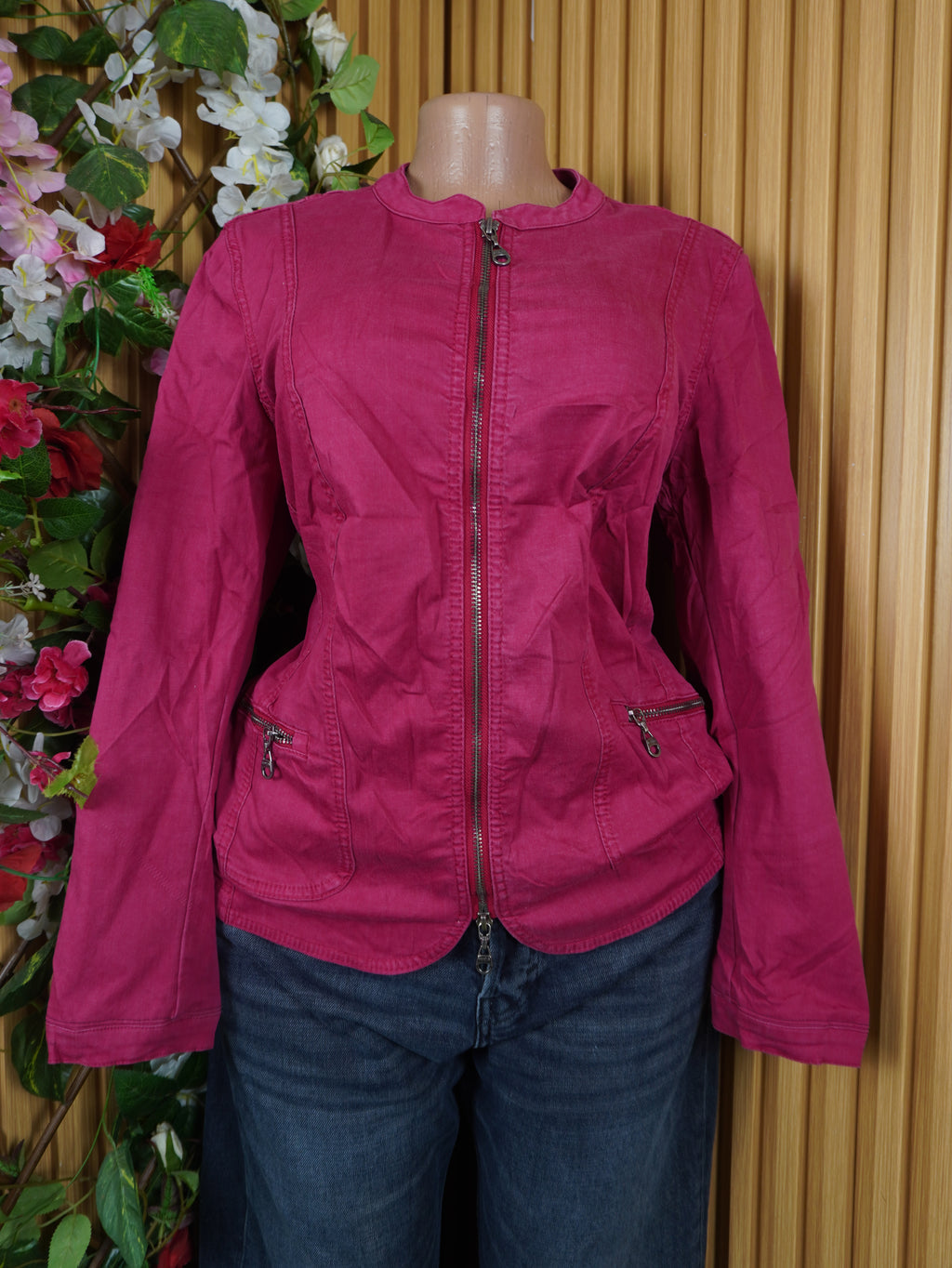 Veste blazer pour femme manches longues couleur rose-M