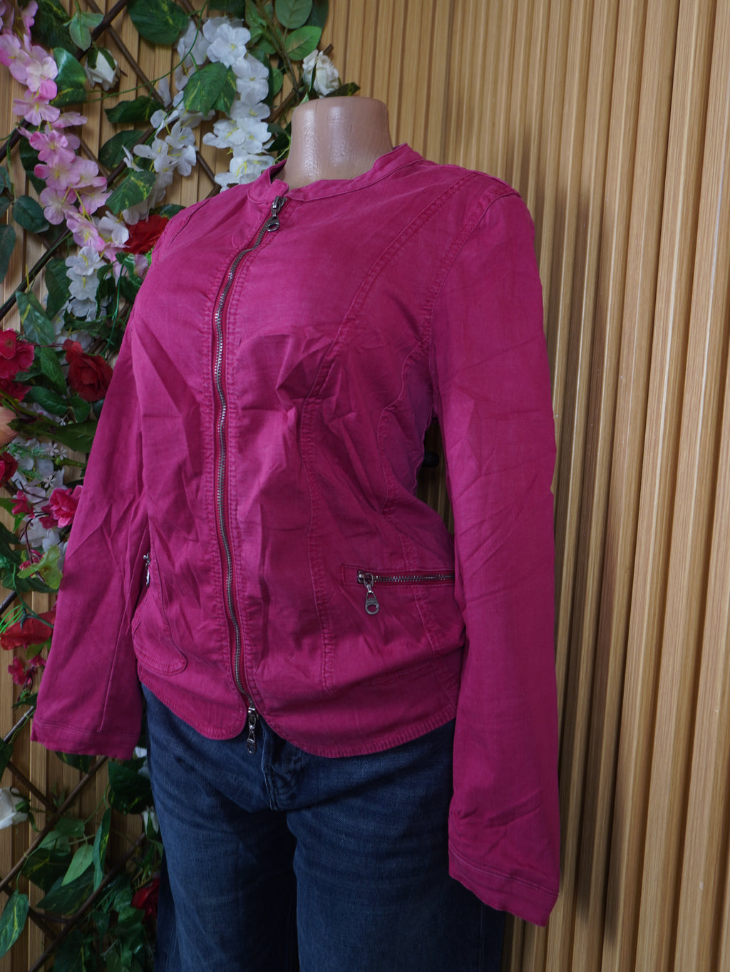 Veste blazer pour femme manches longues couleur rose-M