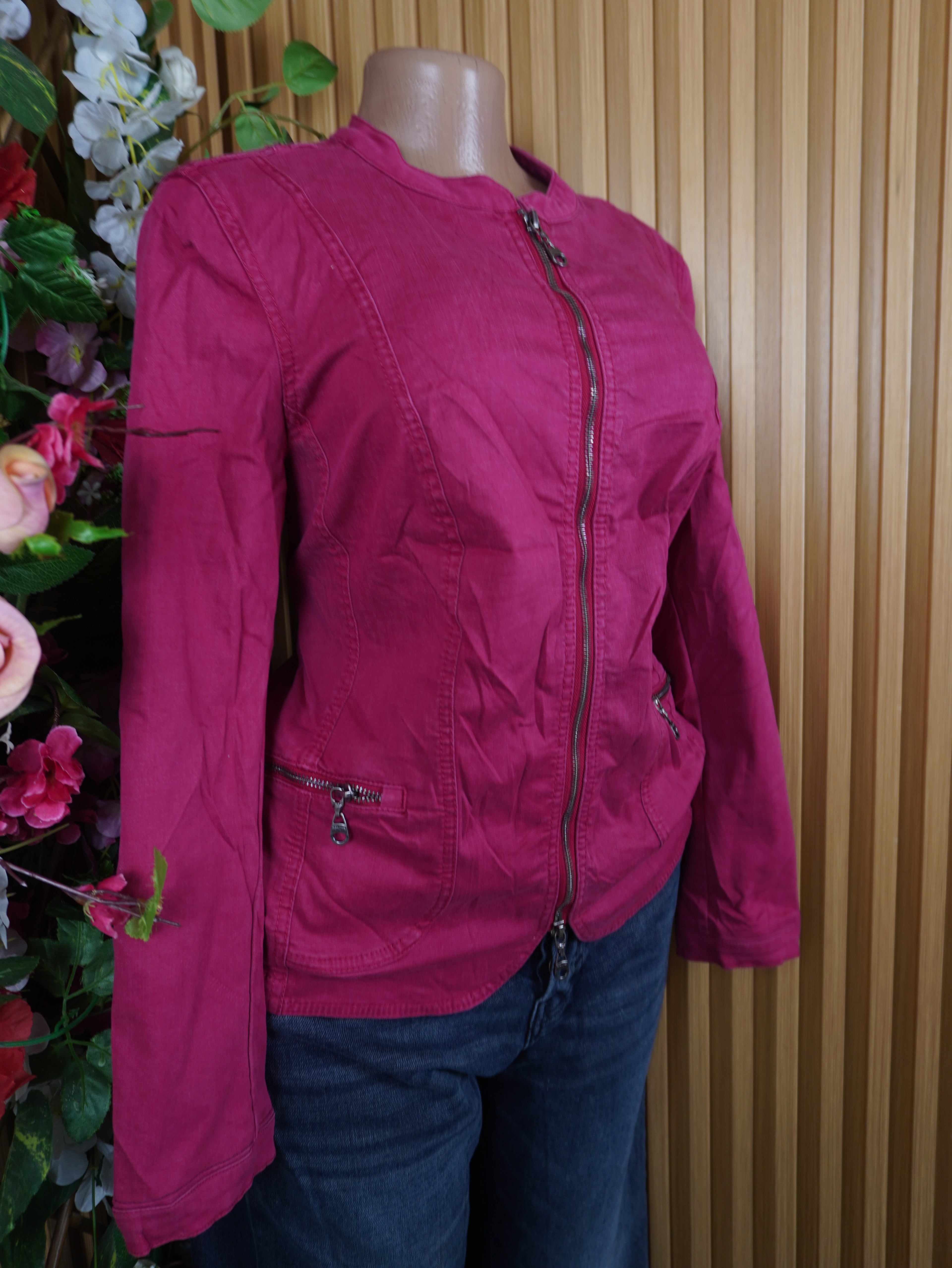 Veste blazer pour femme manches longues couleur rose-M