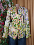 Veste blazer pour femme motif fleurie manches longues-XL