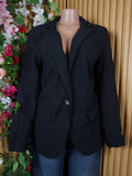 Veste blazer pour femme couleur noir one boutons-XXL