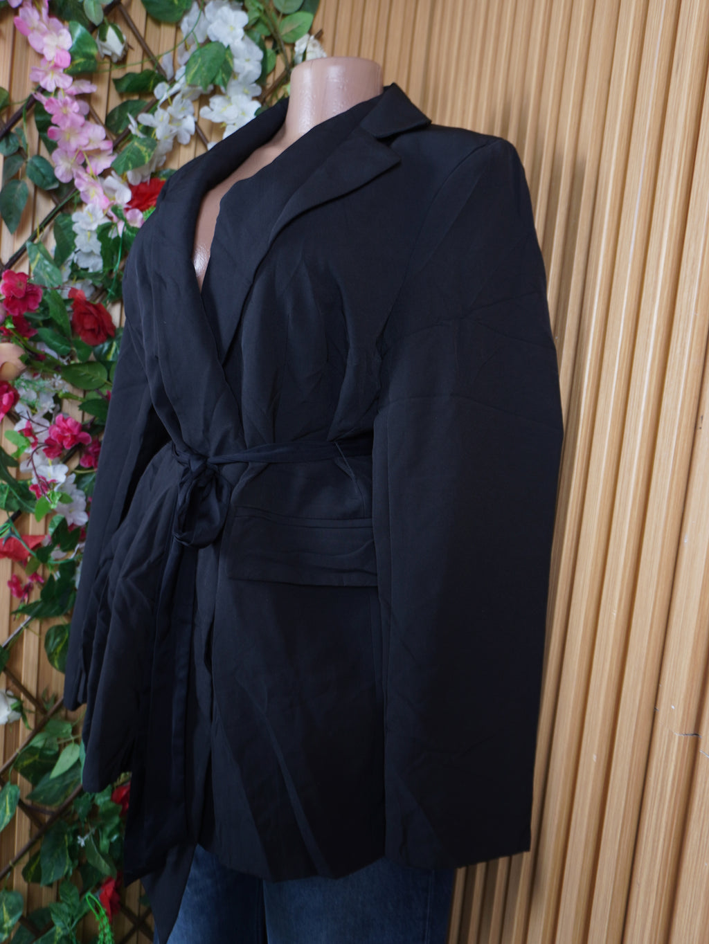 Veste blazer pour femme  manches longues ceintrée-L